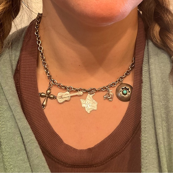 Jewelry - Sterling Silver Texas Scene Charm Necklace